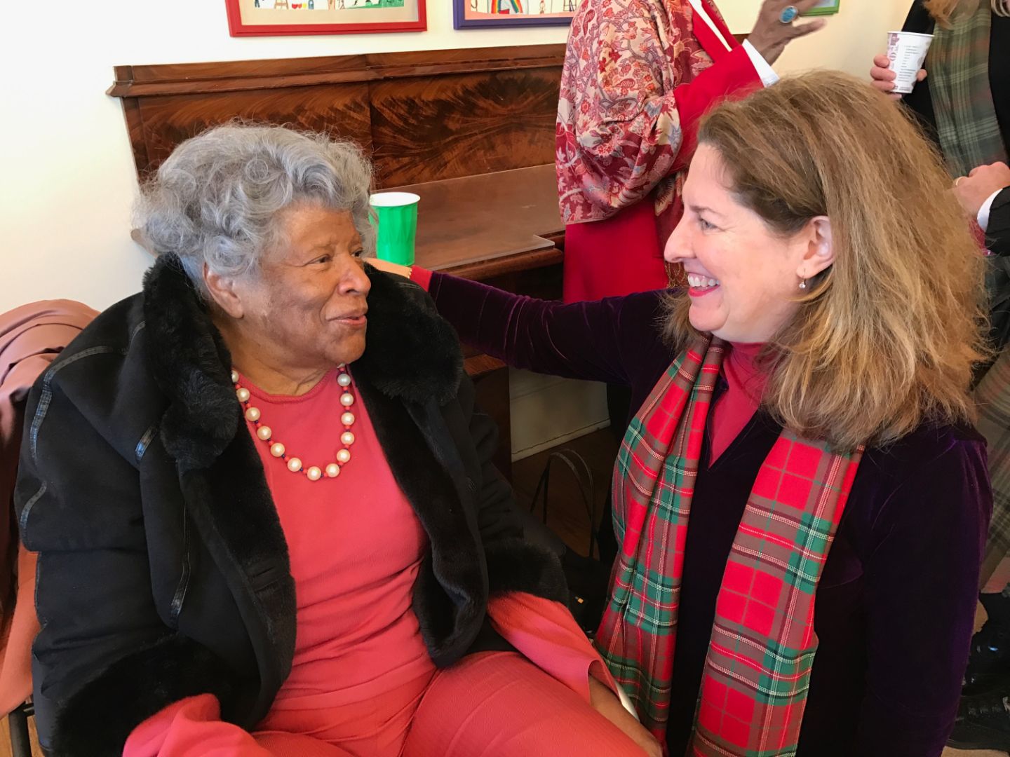 Mrs. Nellie Brooks Quander, the Grand Marshal of The Campagna Center's Scottish Christmas Walk Parade in December 2016, chatted with Mayor Silberberg right before start of the parade.
